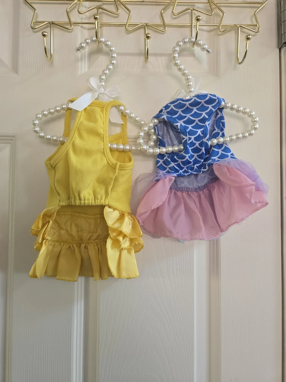 Yellow Ruffled Princess Dog Dress — Mermaid Dog Dress (Set of 2)